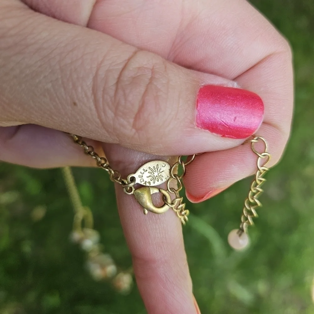 Lydell gold tone necklace with earthy beads - Picture 3 of 5